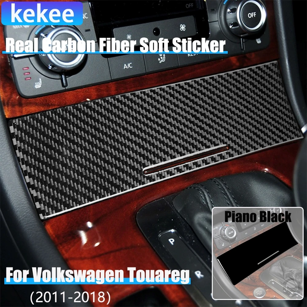 

Real Carbon Fiber Car Accessories Ashtray Panel Trim Cover Sticker For VW Touareg 7P MK2 2011 2012 2013 2014 2015 2016 2017 2018