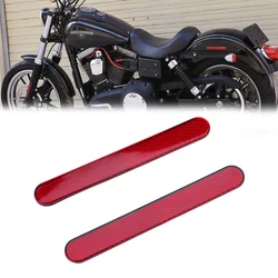 Motorcycle Red Front Fork Rear Fender Side Reflector Cover Saddlebag Sticker Latch Safety Warning Universal For Harley Sportster
