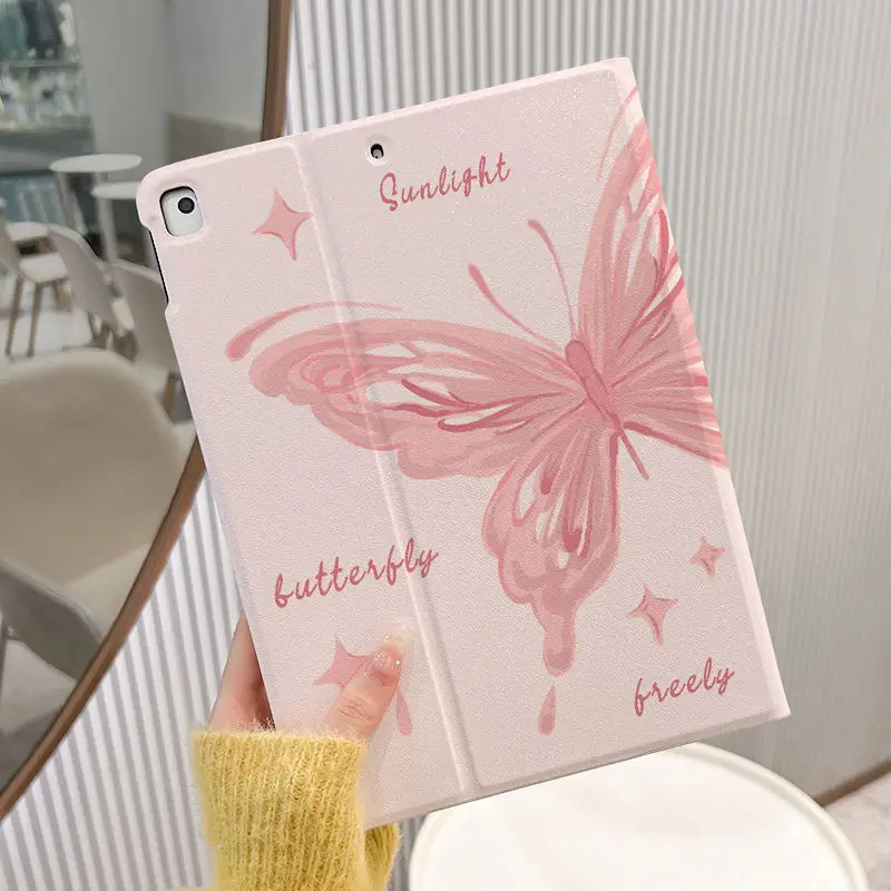 

Smart Cover with Pencil Holder for Ipad Air 5 Generation Case 10.2 7th 8th 9th Gen IPad Pro 11 2022 Air 5th 4th Butterfly Print