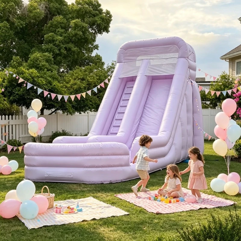 Durable PVC Kids Inflatable Bounce Slide Safe Large Outdoor Play Toy Easy Setup Customizable for Backyard Birthday Party Events