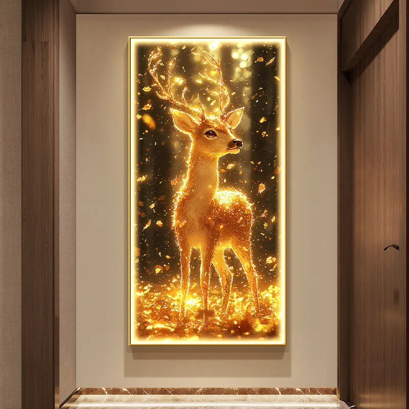 Modern Background Animal Painting LED Wall Lamp For Living Room Corridor Home Decoration Mural Light Remote Control Lighting
