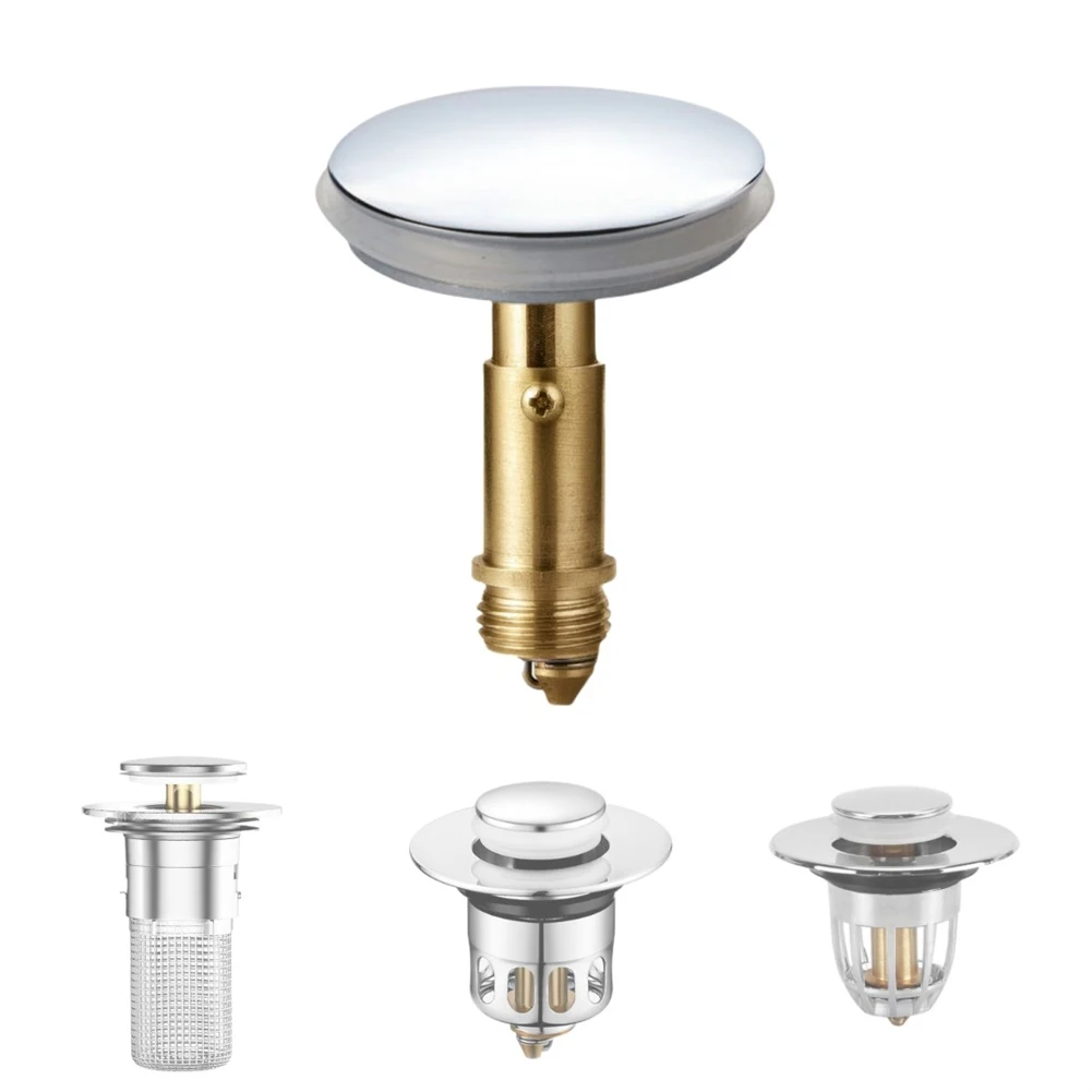 38mm Bathroom Drain Stopper With Bounce Action Push Button Design For Household Wash Basin Bathroom Applications