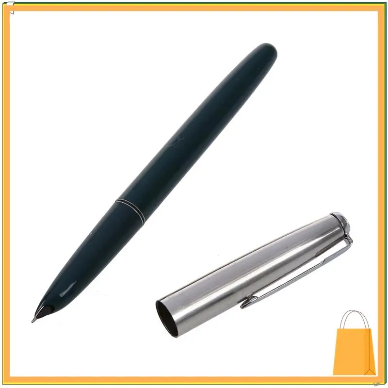 Перьевая ручка L53A-3X 616, серебряное перо с капюшоном, зеленый корпус, маленький винтаж