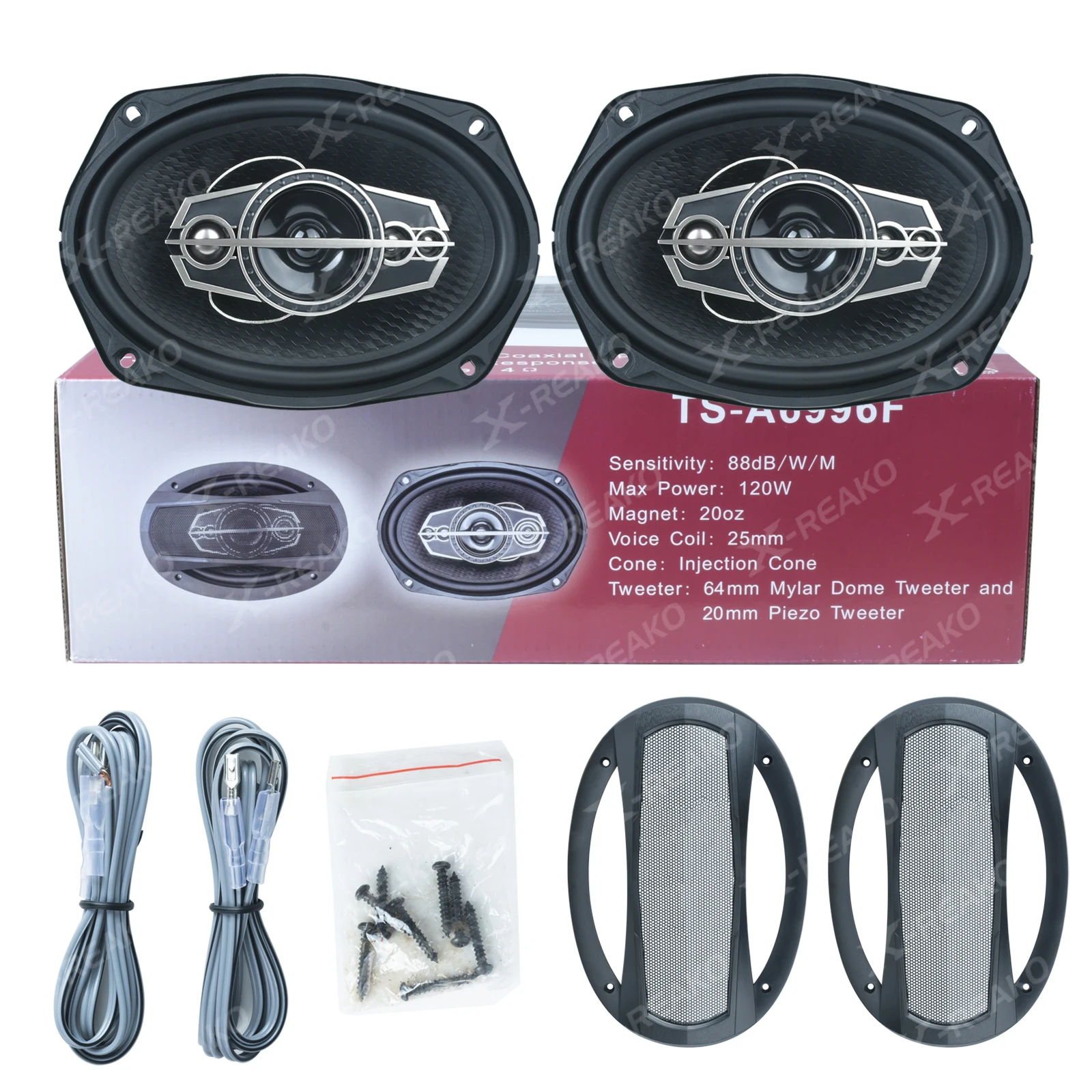 2Pcs 6 x 9 inch 240W(2*120W) 4 Way Coaxial Car Speaker Audio Automotive 12v HiFi Rubber Edge Louder High Quality Speakers