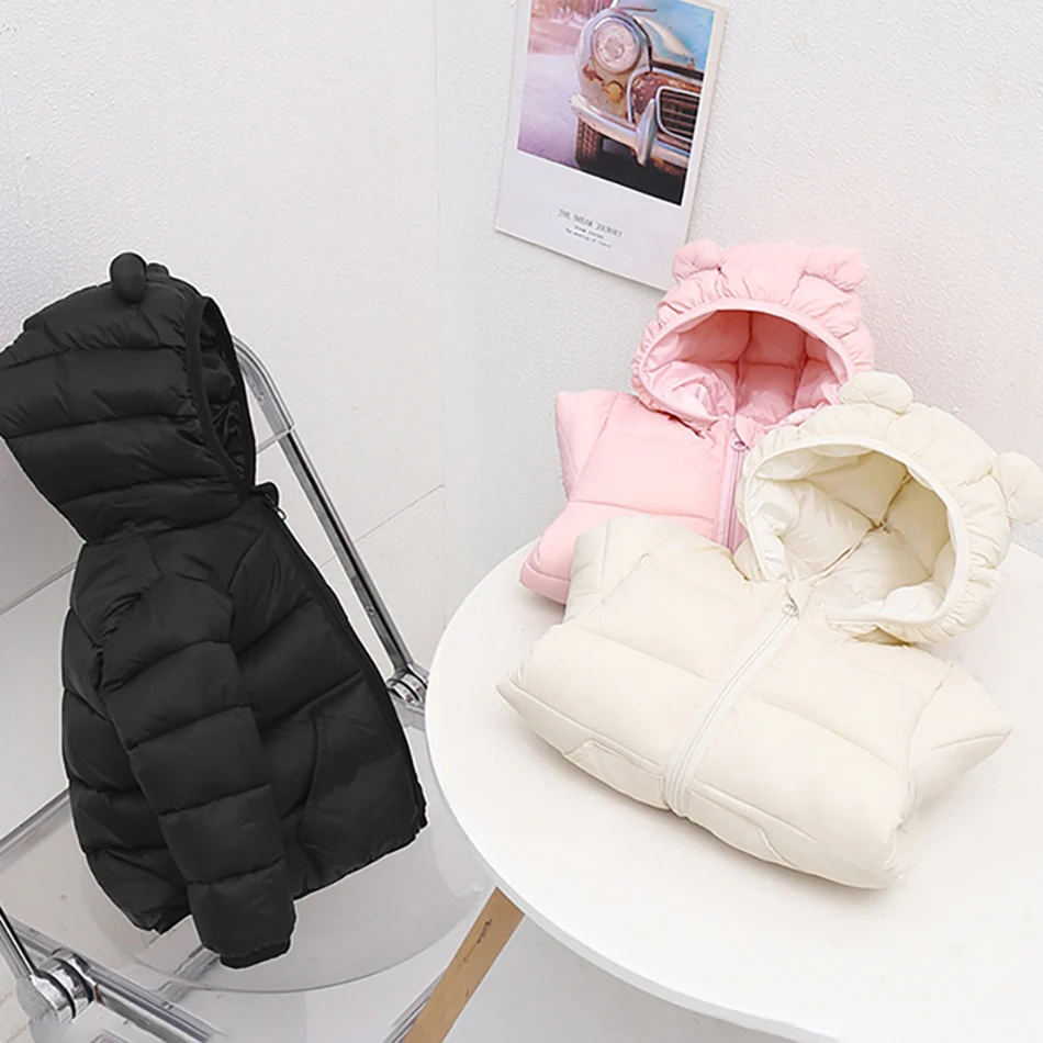 

New Baby Boys Warm Coats Zipper Outerwear Kids Leisure Hooded Down Jacket For Girls Parka 2025 Autumn Winter Children's Clothing