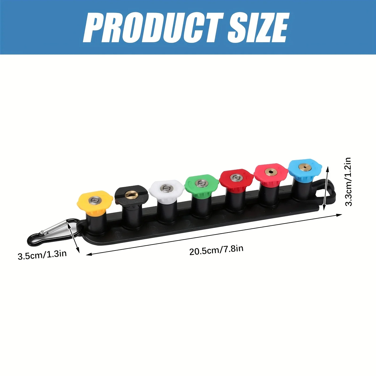Pressure Washer Tips, Set of 7 Pressure Washer Nozzle Tips with Nozzle Holder, Multi-Degree 4000 PSI for Various Cleaning Tasks