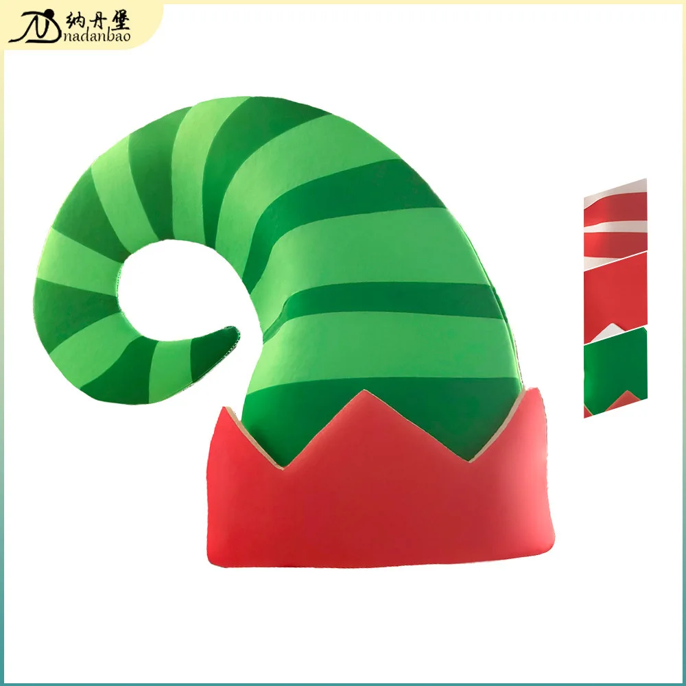 

2024 New Striped Elf Digital Printed Christmas Performance Hat