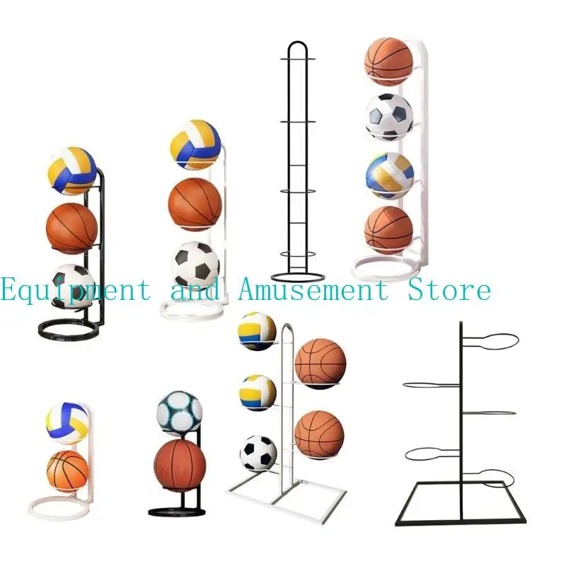 Y1UC Rolling Ball Rack Rack Rack Multilayer Ball Storage Storage Organizers สำหรับฟุตบอลบาสเก็ตบอลฟุตบอลวอลเลย์บอล