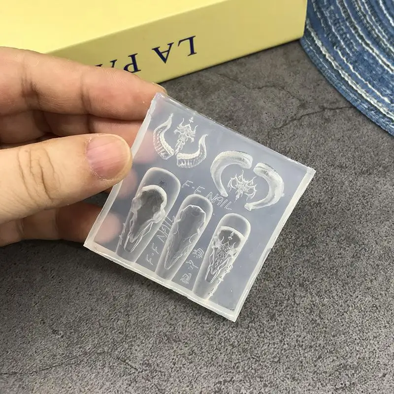 양머리 3D 실리콘 몰드 네일 아트 몰드 네일 참 매니큐어 도구 네일 몰드 DIY 수공예 몰드 네일 장식 살롱 용품