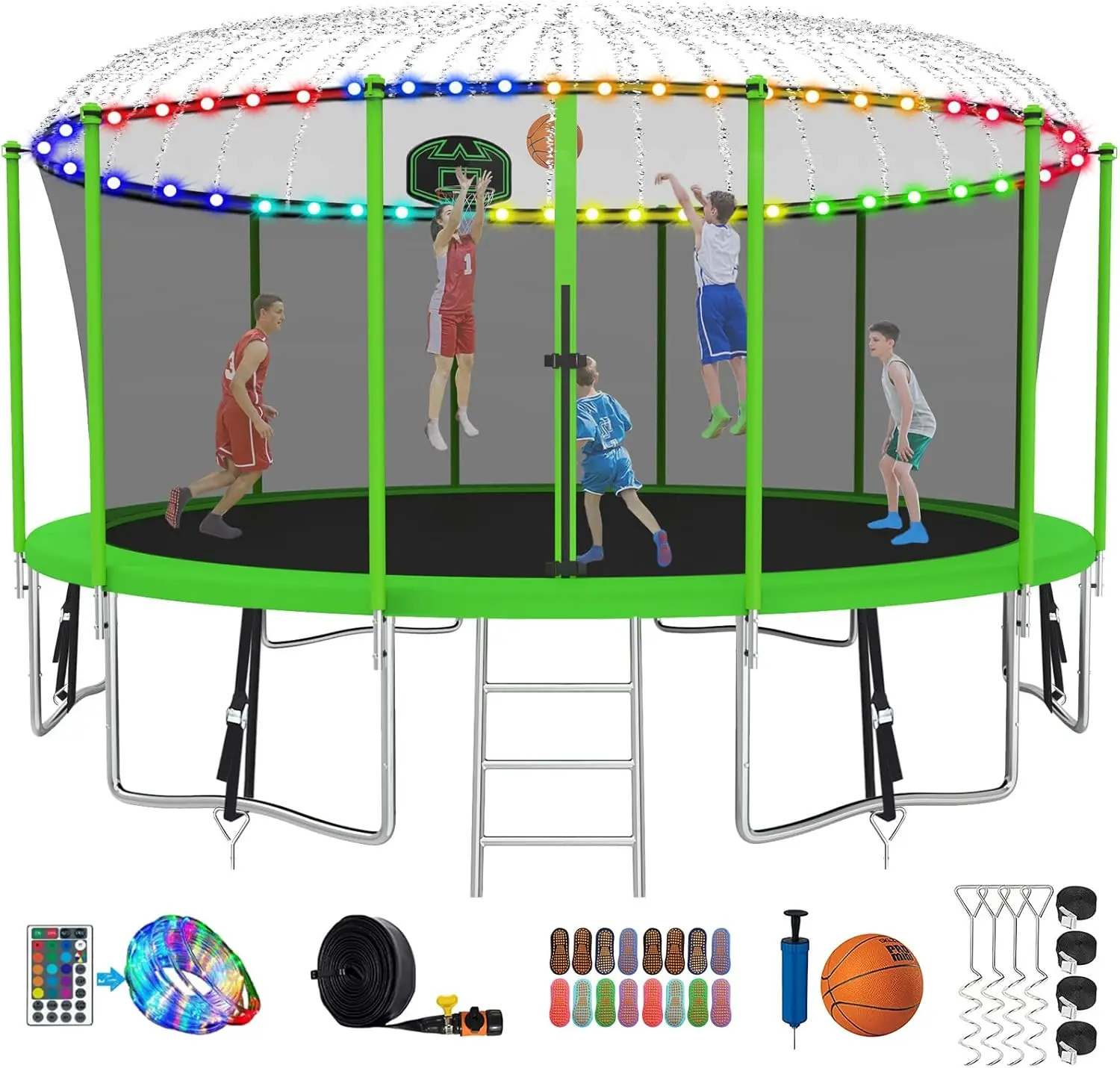 

Tranpoline 1500LBS 16 15 14 12 10 8 FT Tranpoline for 7 10 Kids and Adults Windproof Outdoor Tranpoline with Enclosure Net Baske