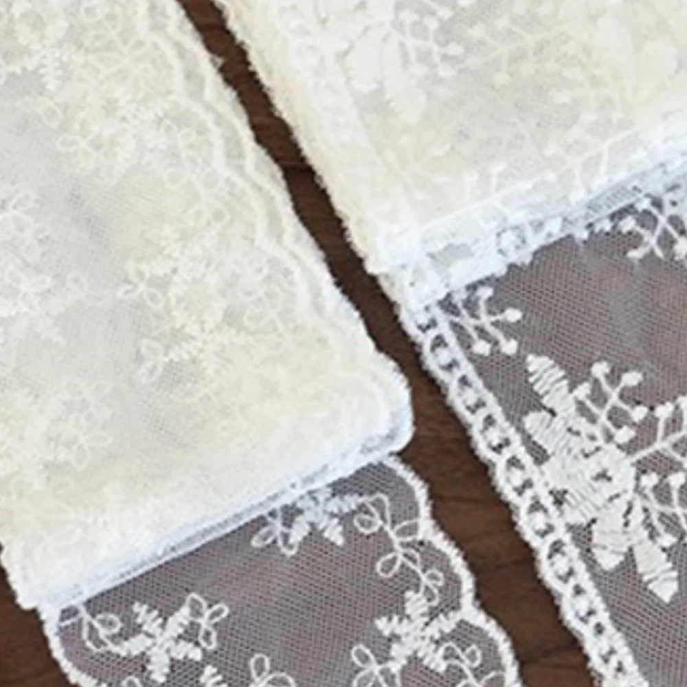 Embroidery Ribbon Soft Hair Strap Flower White Bow Headband Elegant Hair Rope Multifunctional Hair Scarf Lace Long Strip Scarf