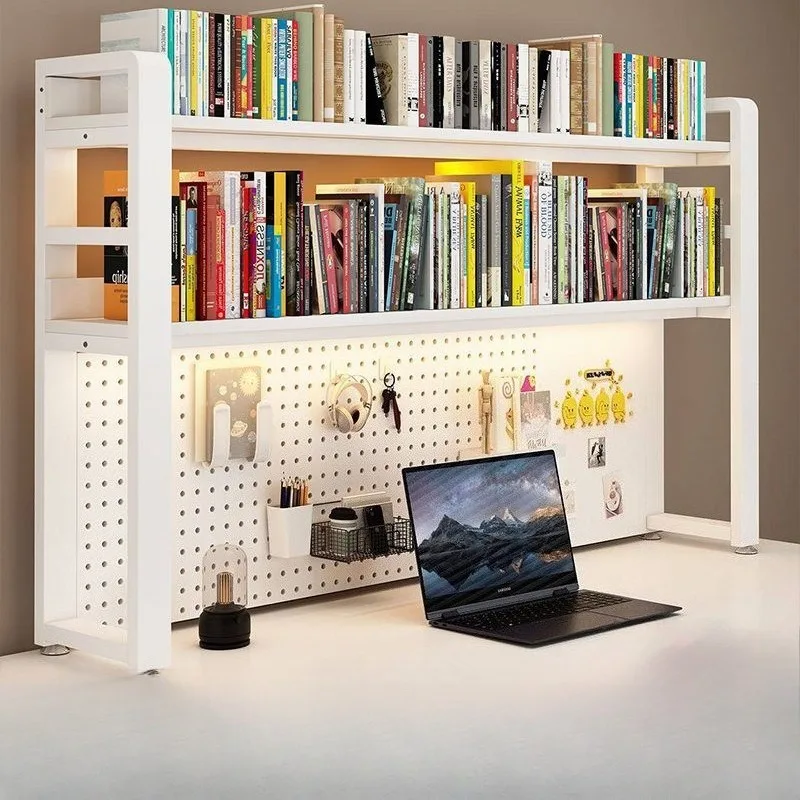 Stable Hole board shelf wrought iron multi-functional desktop layered storage display shelf desk desktop multi-layer bookshelf