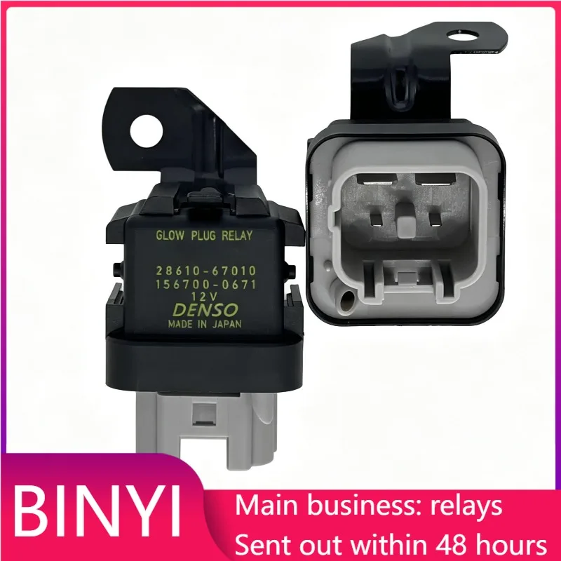 New 1pcs/lot 28610-67010 12V Glow Plug Relay 156700-0671 Diesel Engine Preheating Control Relay With Mount Bracket