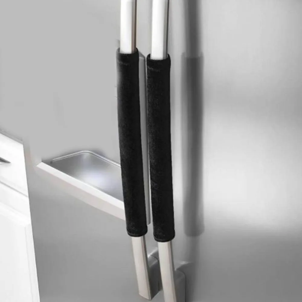 2Pcs Oil-proof Refrigerator Handle Cover Washable Stain-resistant Oven Door Handle Cover Microwave Oven Mitts Home Decors