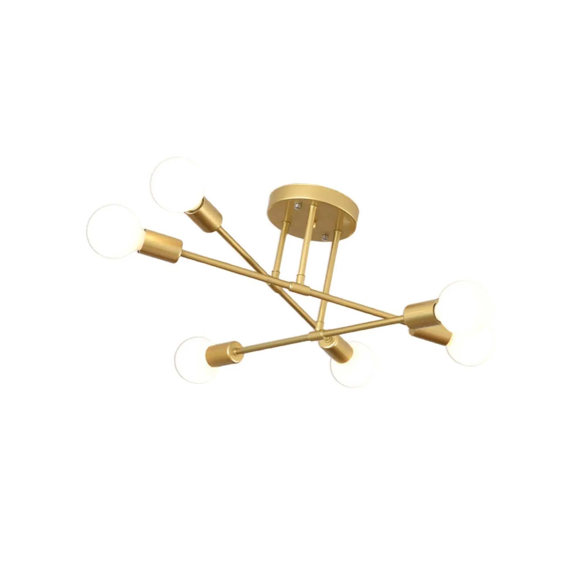 

Modern Ceiling Light Matte Black Finish Retro Look 6-Light Gold