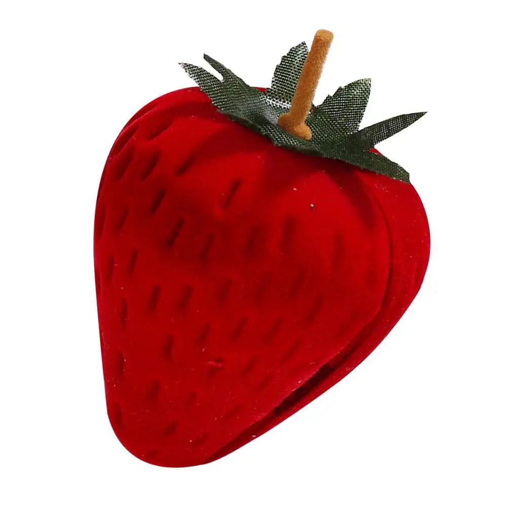 

Клубничные ювелирные изделия, нежное кольцо, коробка для хранения ожерелья, красный держатель, упаковка для хранения ожерелья, идеальные женские подарки