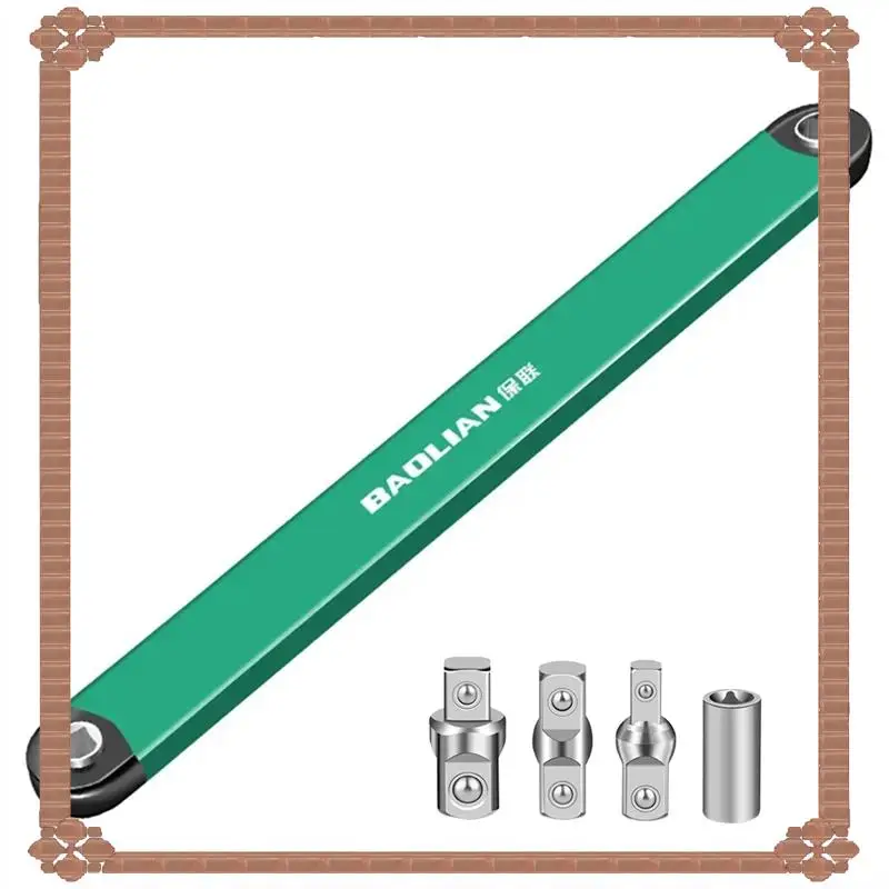 24-Stunden-Lieferung BAOLIAN Multifunktionales Dual-Head-Offset-Verlängerungsschlüssel-Werkzeug mit Antriebsadaptern, universelles Design für dicht