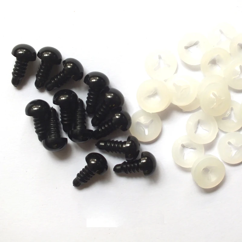 High-quality-30pcs Black Eyes/ Safety Eyes With White Washers Fit For Teddy Bear-5-18mm