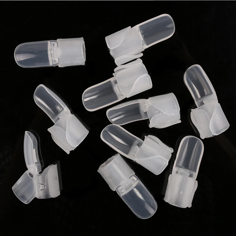 

10pcs Nail Protector Transparent Clip Cap For Diy Nail Art Polish Shield Manicure Cover Wet Dry Monitoring Tool