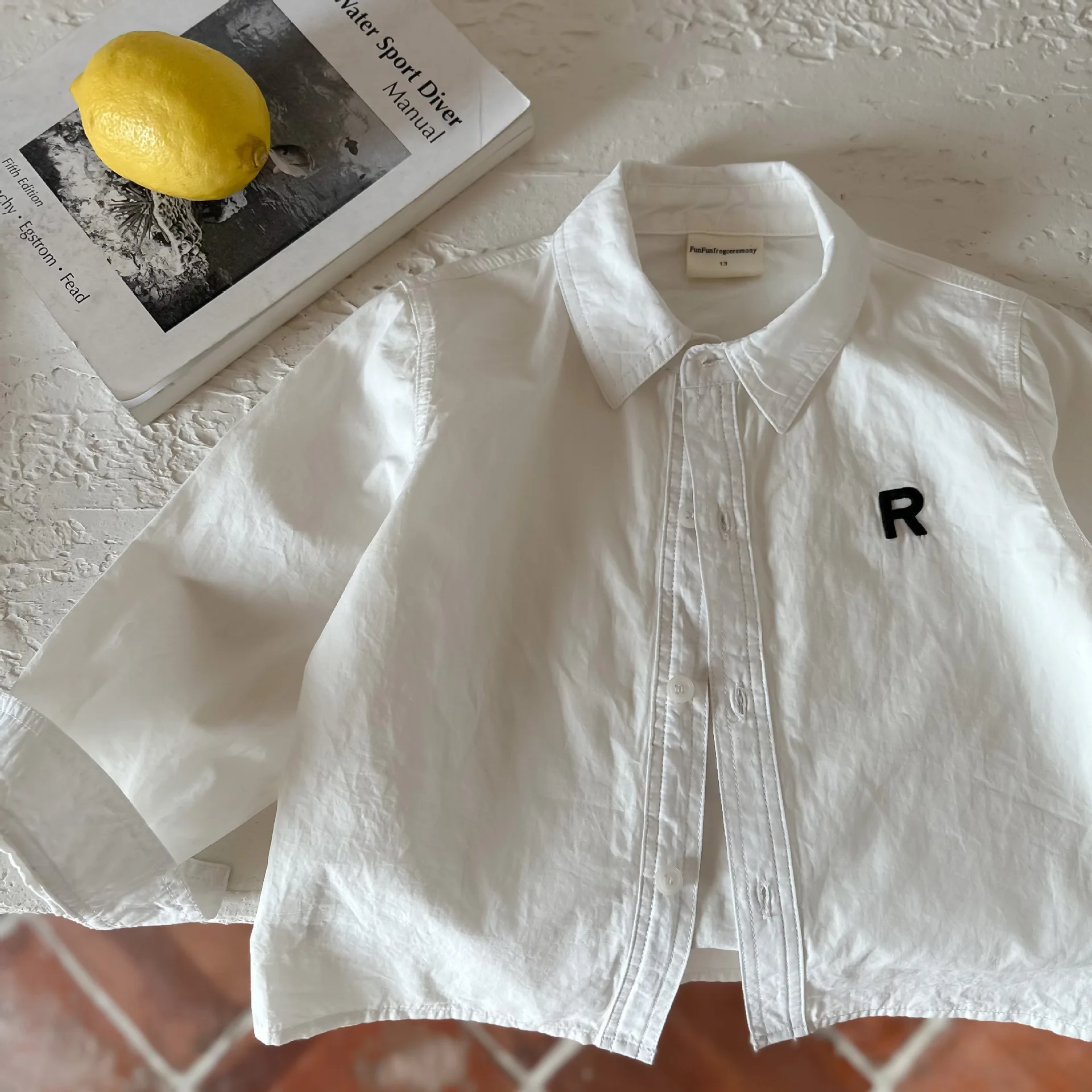 

Children Clothing Kids Solid Color Simple Shirt 2024 Autumn New Boys Girls Korean Style Fashion Casual Long Sleeved Shirt