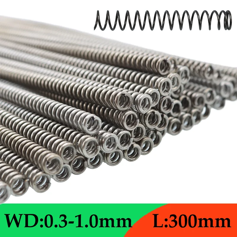 2pcs Y-type Compression Spring Steel 0.3 0.4 0.5 0.6 0.7 0.8 1mm Length 300mm Return Air Soft Metal Machinery Coil Long Springs