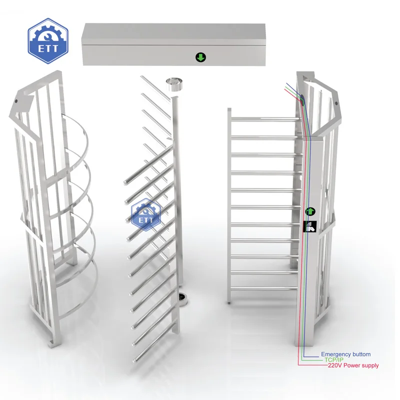 gymnasium Access Control Full Height Turnstile Gate High Security turnstile Gate for station Customized  Color