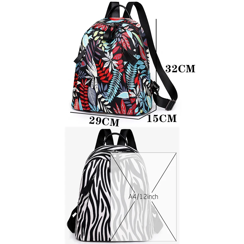 High Quality Splashproof Nylon Backpacks Large Capacity Women's Travel SchoolBags Luxurious Women's Designer Printed Backpacks