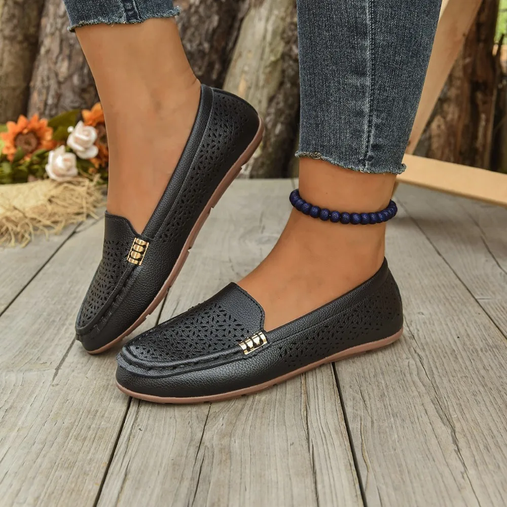 

Весенне-осенние пикантные повседневные туфли на плоской подошве с круглой головкой, новые модные нескользящие легкие дышащие прогулочные туфли для женщин, обувь