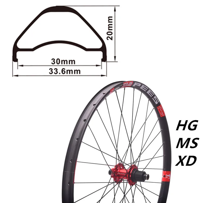 RUJIXU MTB 자전거 휠셋, 135 쓰루 액슬 142, QR 6 폴, 산악 자전거 휠, AM 또는 DH 30mm 와이드 림 148 부스트 허브, 26 27.5 29 인치