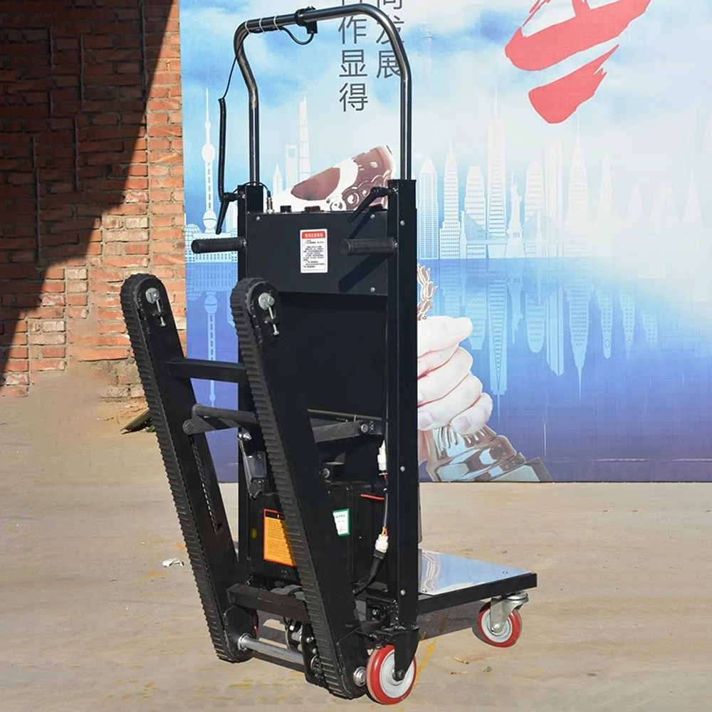 400KG Electric Stair Climbing Vehicle Cargo Handling Cart Crawler-Type Up And Down Folding Hand Trolley 48V 72AH 150/250/350KG