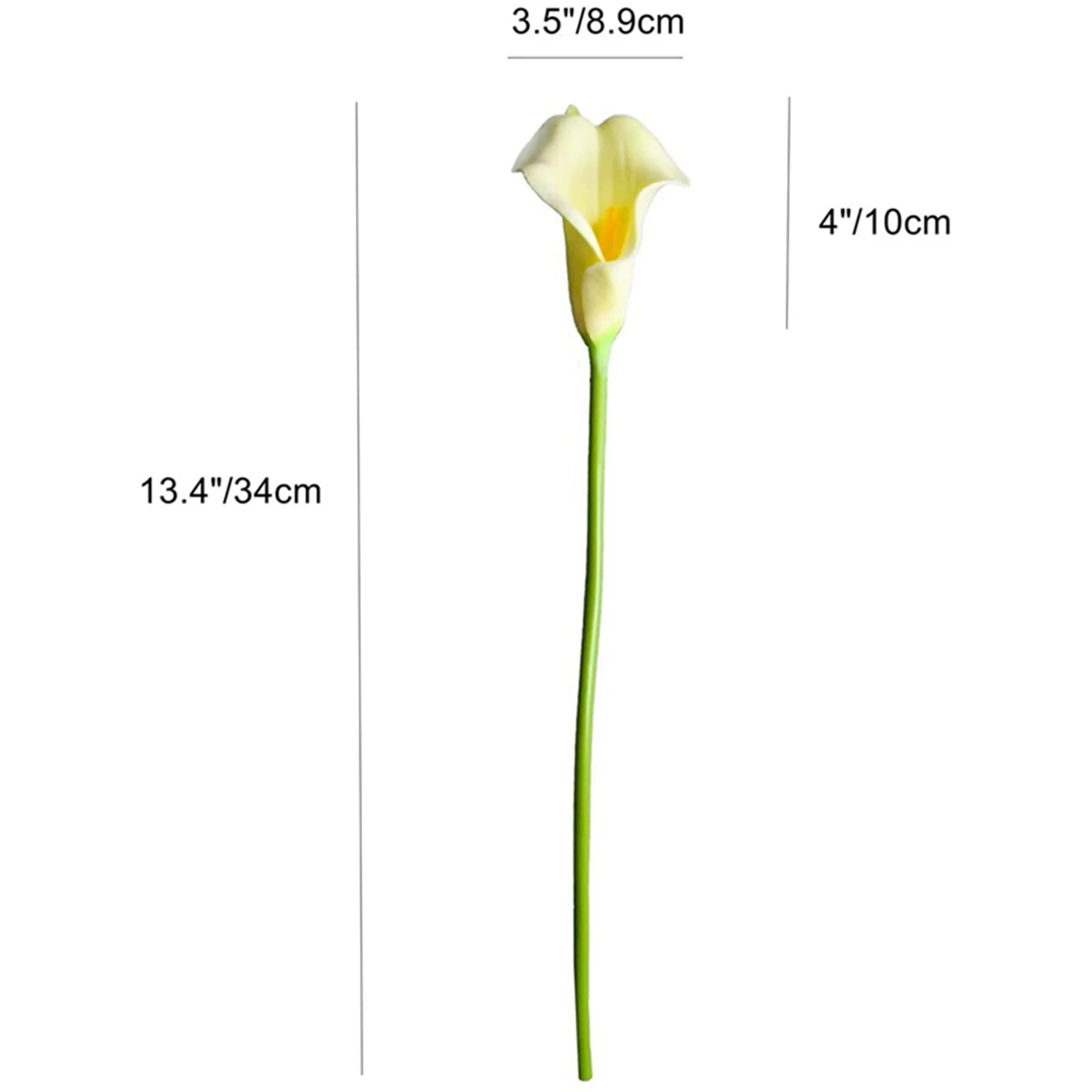 AFOURT-100 Stück künstliche weiße Calla-Lilienblumen aus weichem Latexmaterial für die Dekoration von Haus und Küche – Detail 5