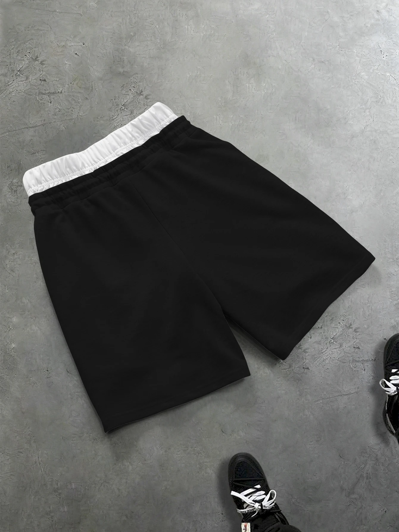Men's Cute Bear Smile Print Baggy Shorts Polyester S-2XL Contrast White Waist Drawstring Hip Hop Streetwear Casual Summer Shorts