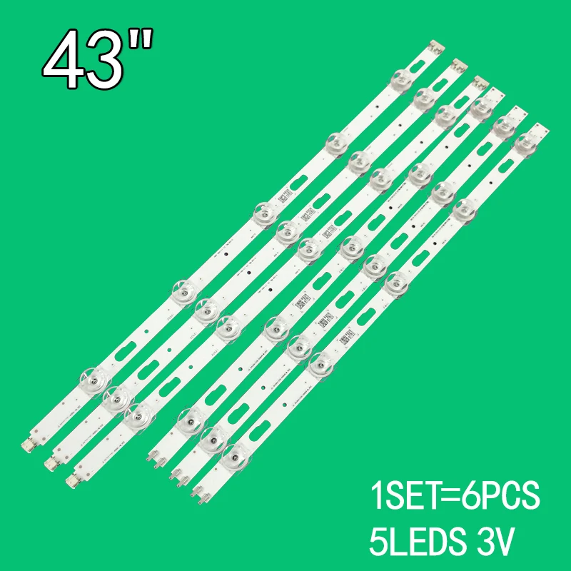 6PCS(3A + 3B) 5 + 5LEDs 3V Para 43 "TV JL.D430A1330-408AR-M LM41-00889A LM41-00907A Un43tu7000g Un43tu8000g UA43TU7000 UA43TU8000