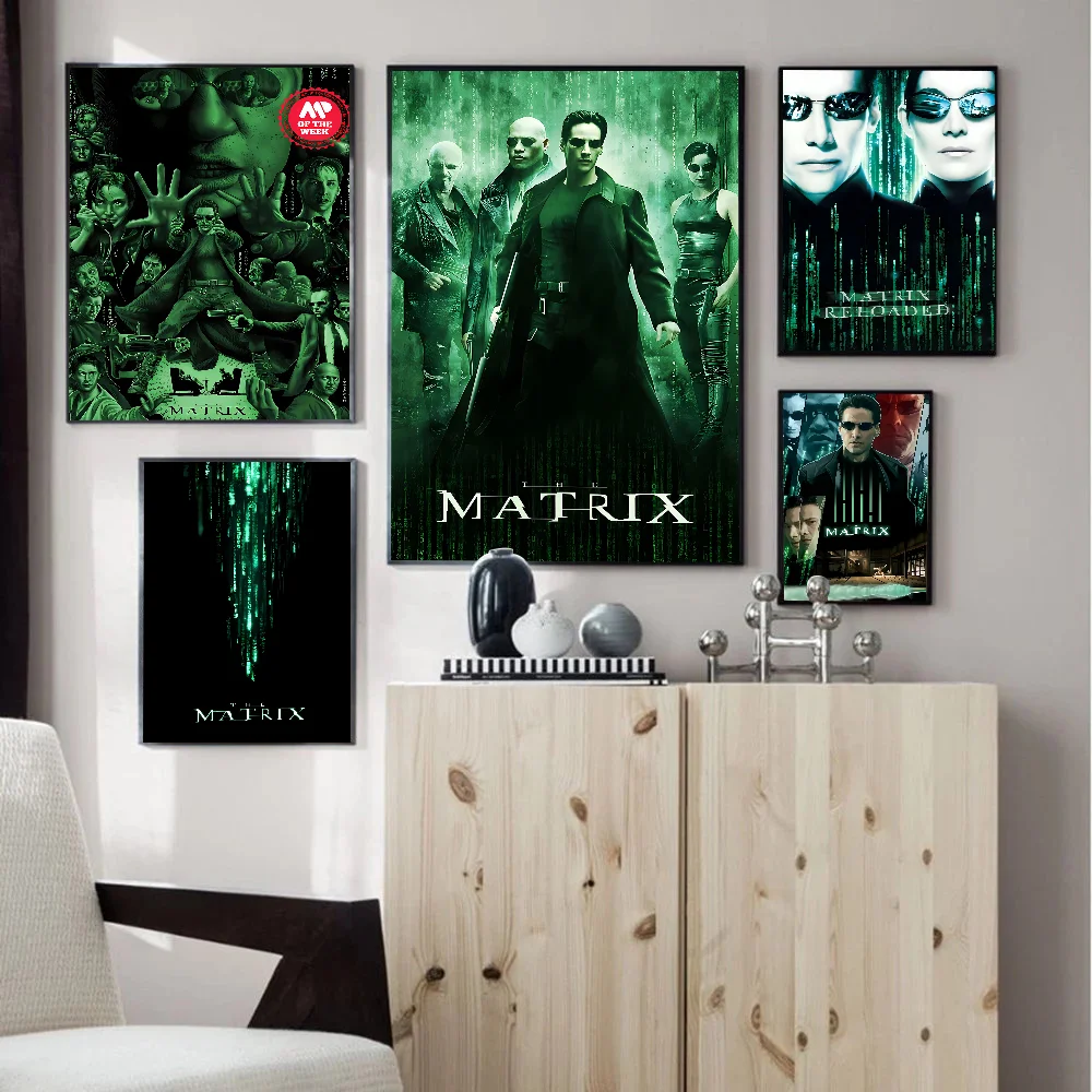 ملصقات فنية جدارية عالية الدقة لاصقة لفيلم المصفوفة للمنزل ، ديكور غرفة كاواي ، جودة أنيمي ، ريترو