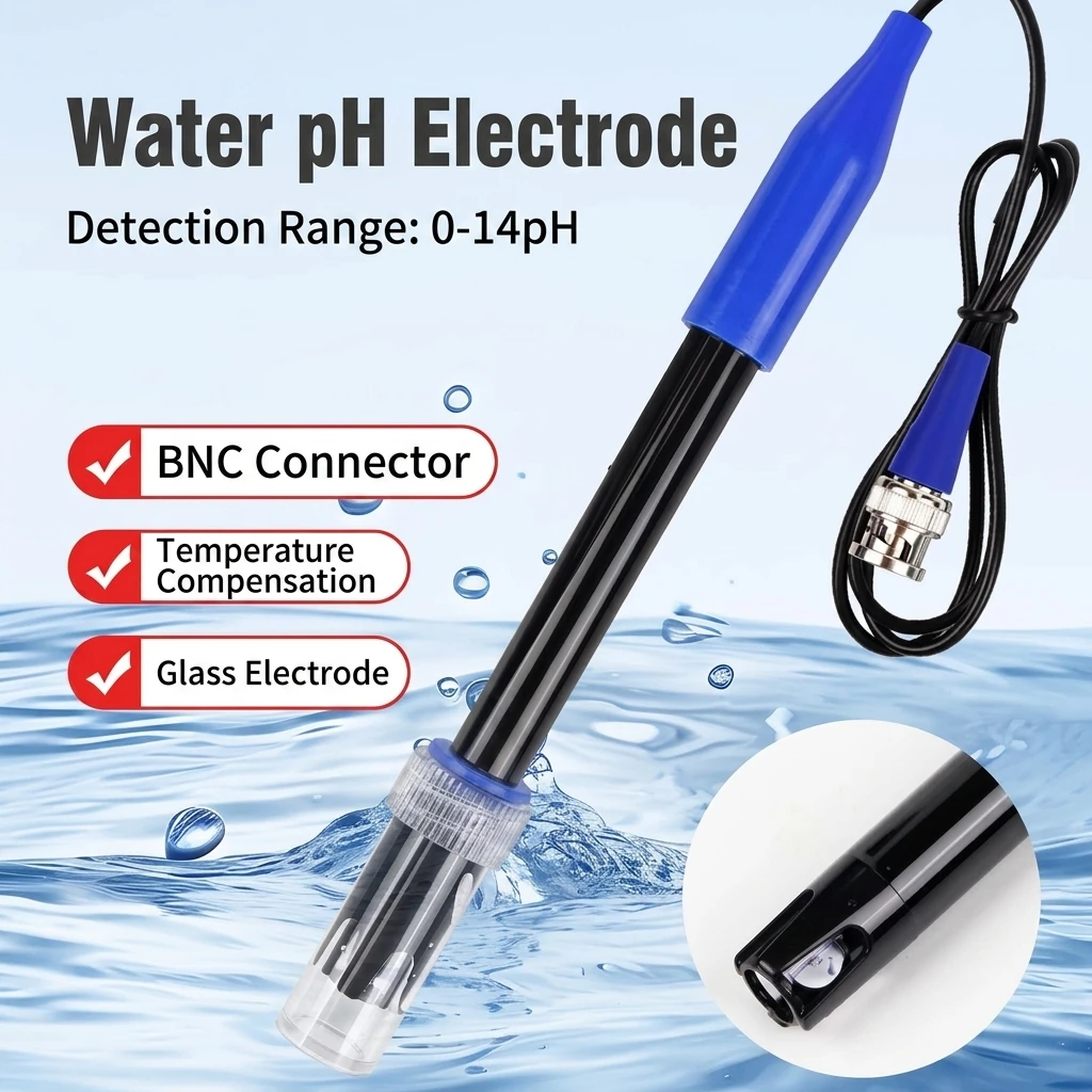 YGTITAN PH Electrode E 201 9 Type pH Probe Water Quality Meter Tester Replacement for Laboratory Aquarium Pool