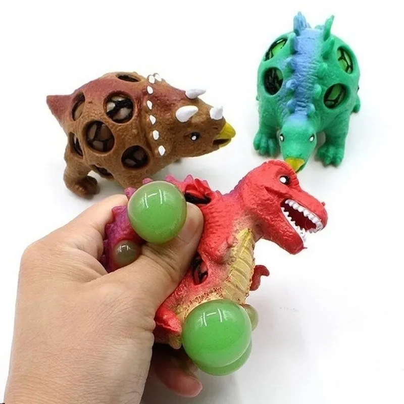 Dinosaur Model Grape Ball Decompression Handball Sensory Fun Squeeze Decompression Toys Home Decoration Random Color