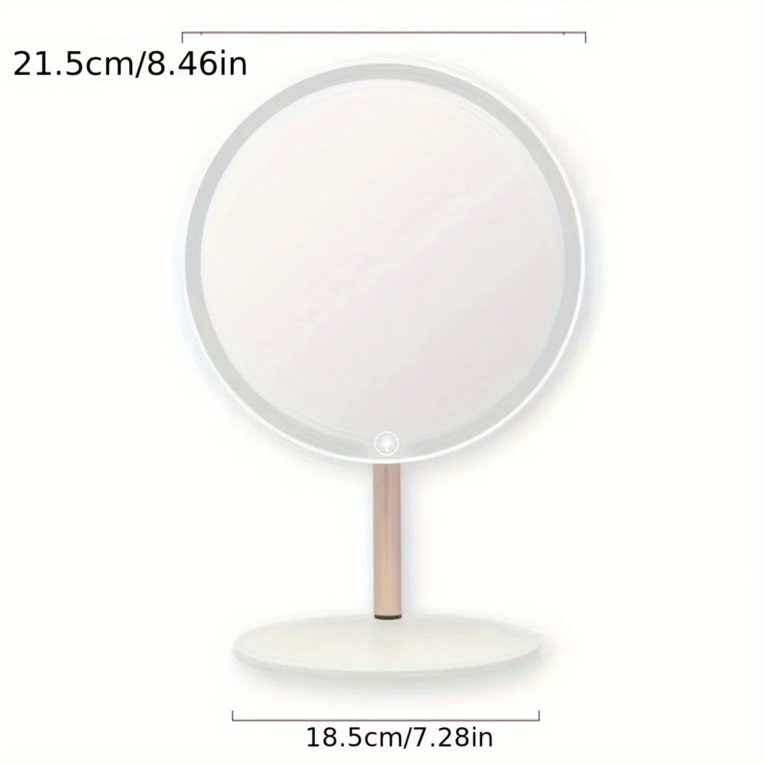 Espejo de maquillaje LED con soporte de lámpara, espejo cosmético inteligente, iluminación ajustable de tres tonos, recargable, portátil, Ideal para 1 unidad