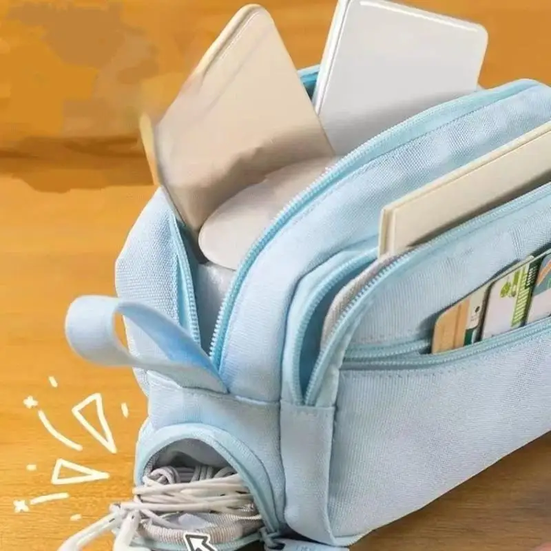 Großraumiges Multifunktionales Federmäppchen Dreischichtiger Schreibwarenbehälter für Grundschüler Aufbewahrungstasche Grenzübergreifend – Detail 4