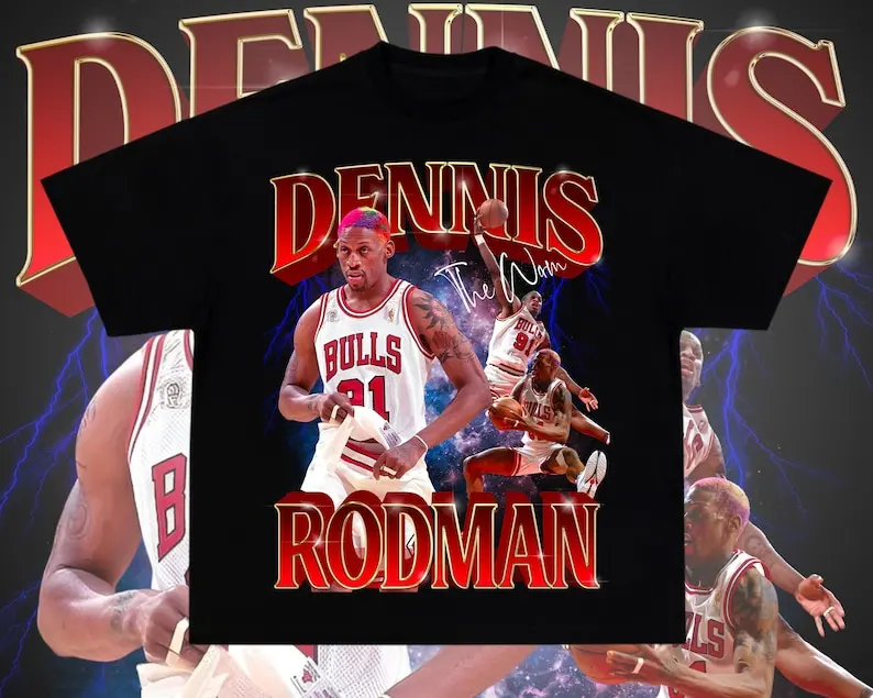 Ready to print T-shirt design Rodman, Png file download, for Dtg, Dtf, sublimation printing, 16x20 inch 300dpi