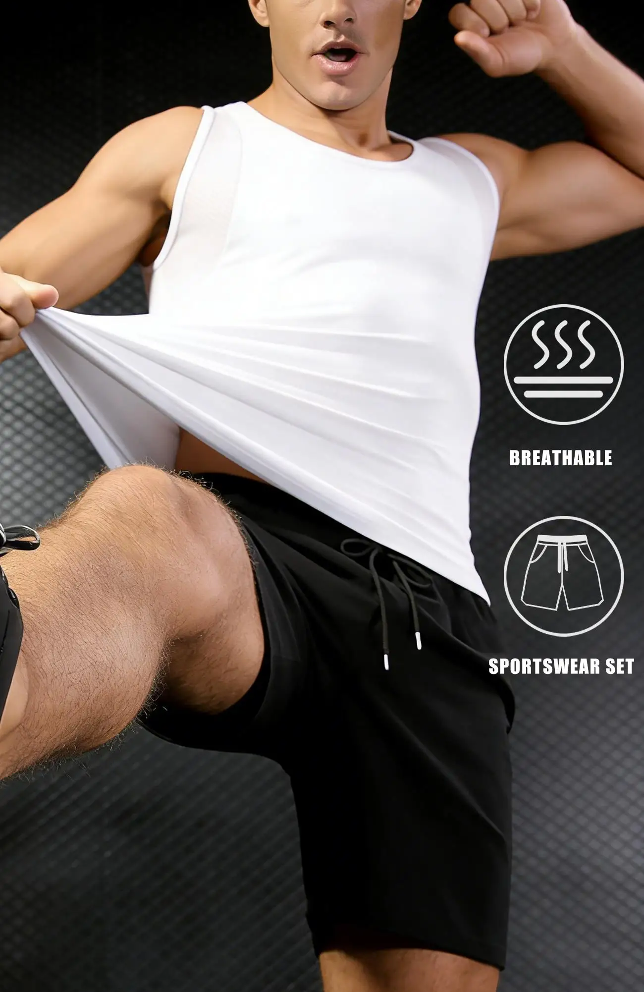 

Mesh Breathable vest Set Black & White Solidmen Reticular Vests Soft Singlet Tops Fashion Vest Fitness Unisex Summer Clothing