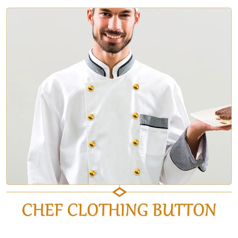 50 stuks ronde naaiknopen, plastic studs voor chef-kokpak, uniformvervangingsset, professionele keukenkleding, snelle reparatie