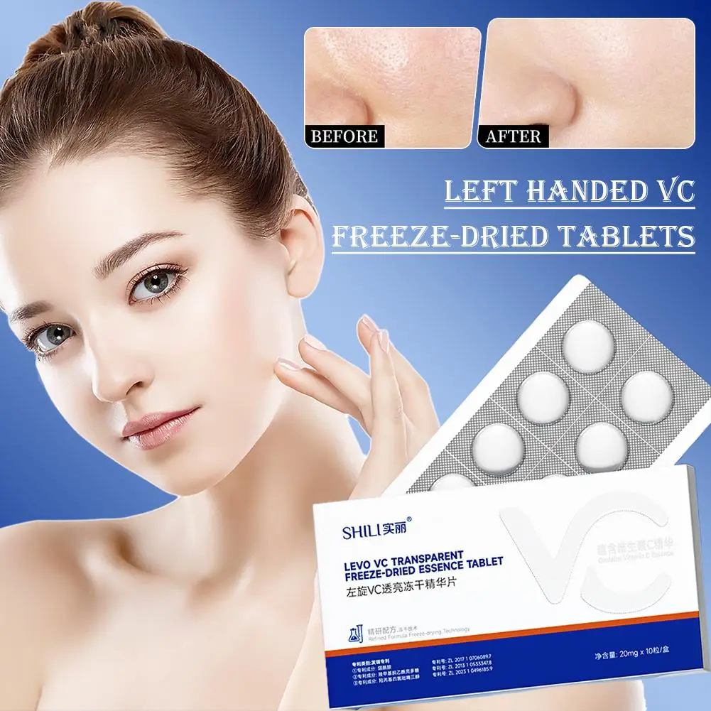 1/3/5/10Boxes VC Brightening Freeze Dried Essence Tablets Moisturizing Solid Lyophilized Facial Care Tablets