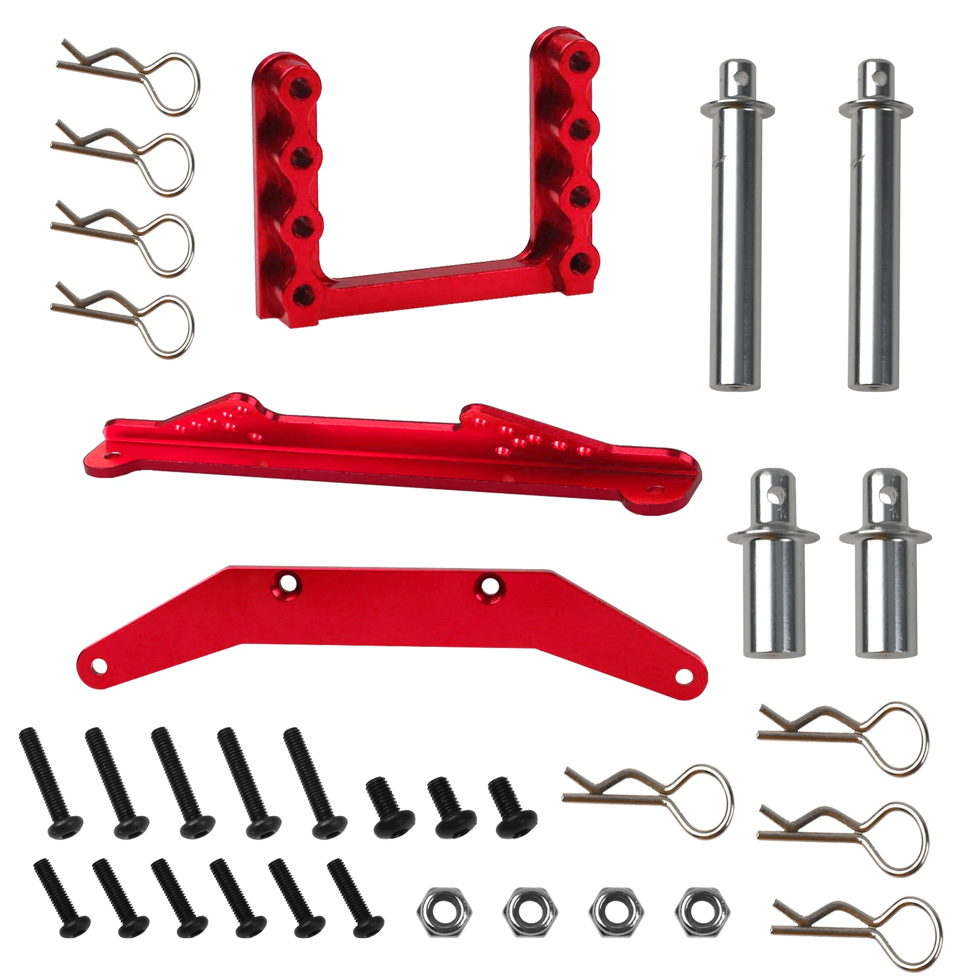 Metall-Karosseriehalterungen vorne und hinten, Karosseriepfosten, Upgrade-Teile, kompatibel mit Traxxas Slash 2WD Rustler Stampede VXL 1/10 RC 2WD Auto