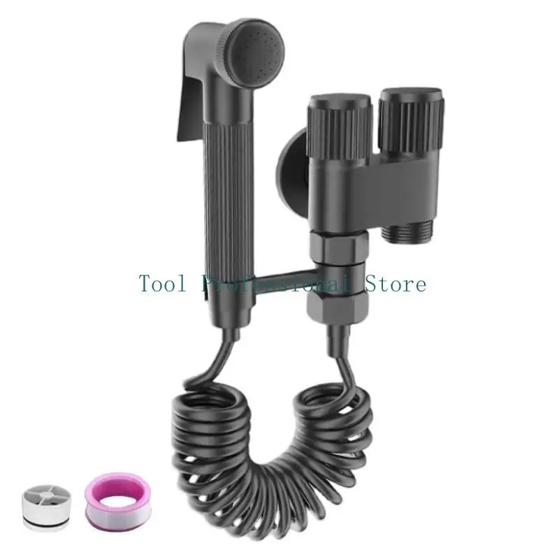 57QF Convenient Toilet Bidet Hand Sprayer with Adjustable Pressure Valves Stainless Steel Shower set for Effective Washing