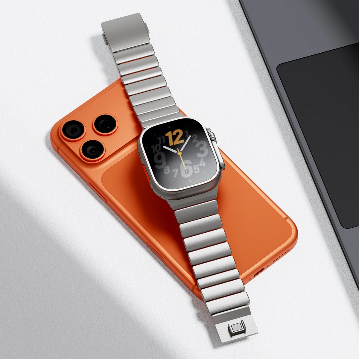 Herren Edelstahlarmband für Apple Watch Ultra 4 3 2 Armband 49mm 46mm 45mm 44mm Metallarmband für Iwatch 12 11 10 9 8 7 5 6 SE – Detail 8