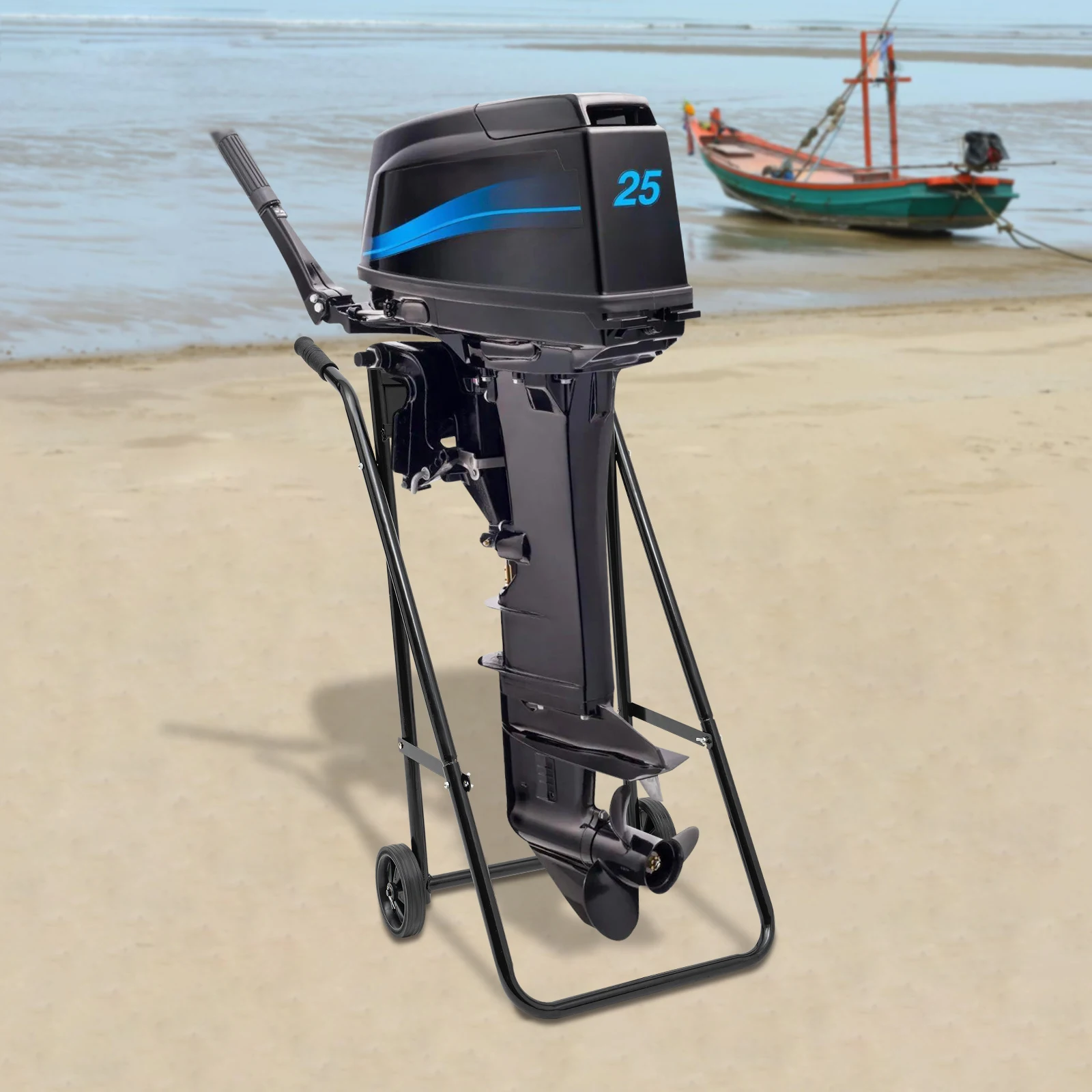 

88.18 Lbs Foldable Outboard Boat Engine Carrier Outboard Boat Motor 2 strong rubber wheels for outboard motors within 30 horsepo