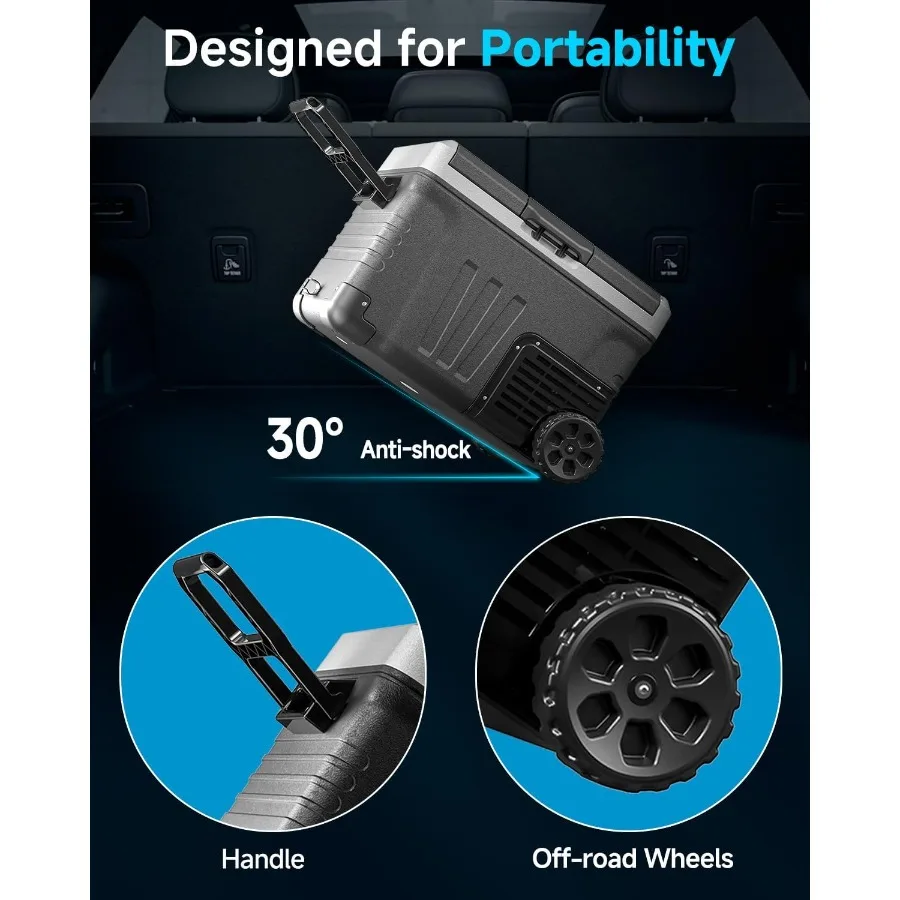 Refrigerador portátil para coche, refrigerador de 12V, refrigerador eléctrico de 37 cuartos y 35L con 12 24V CC, 110, 240V CA para camión, furgoneta, RV, Camper, SUV, 12v Co