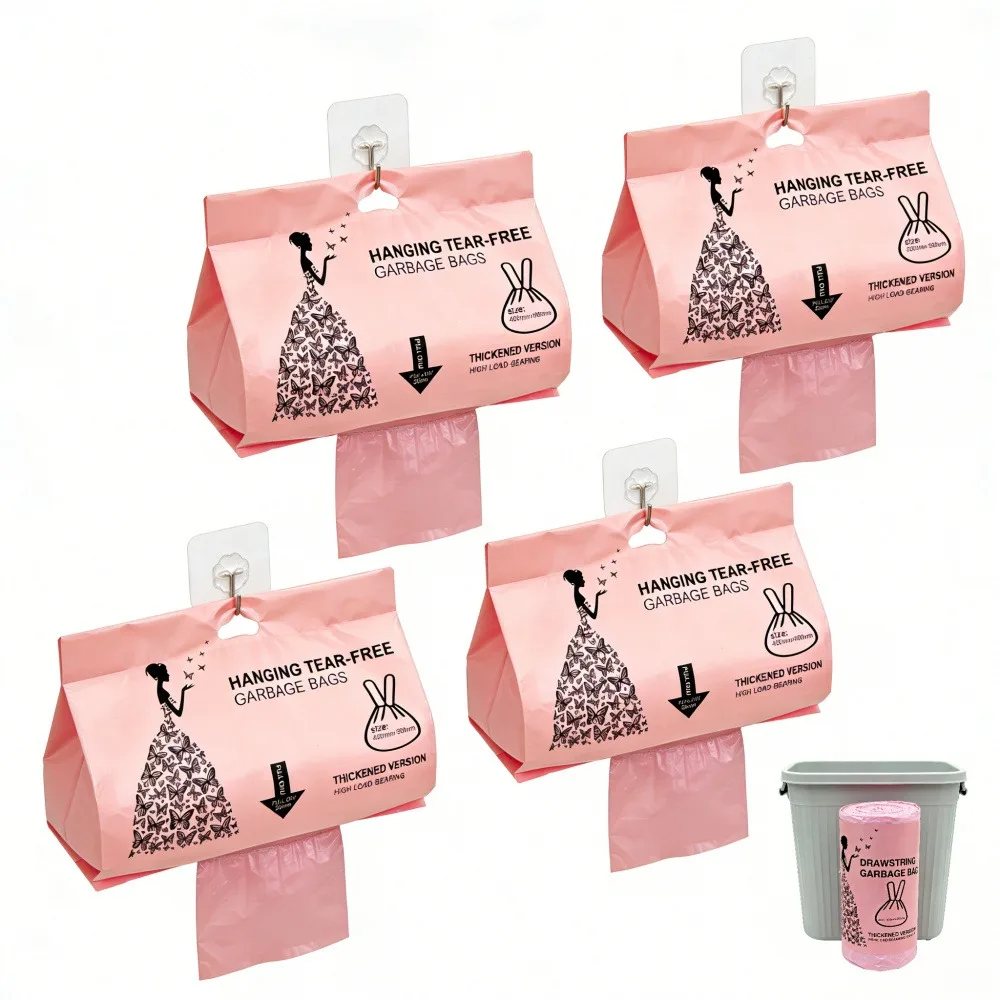200PCS 5 Gallon Drawstring Trash Bags Medium Heavy-Duty Leak-Proof Tear-Resistant Kitchen Bathroom Home Office Garbage Bag Liners