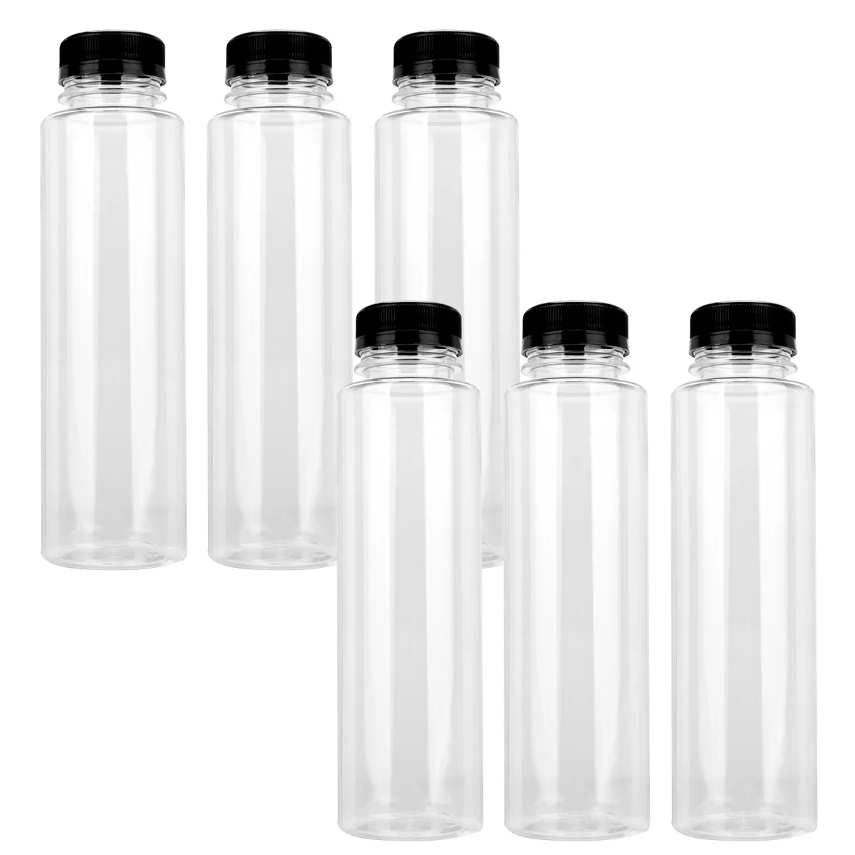 

6pcs 360Ml Pet Plastic Beverage Bottles Food Grade Empty Storage Bottles Transparent Juice Containers For Water Drink Storage