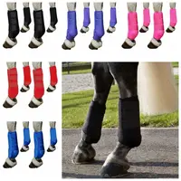 4 unids/set de botas deportivas coloridas para caballos, duraderas, 3 tamaños, envolturas para piernas de caballo, fáciles de usar, cómoda protección para piernas delanteras y traseras